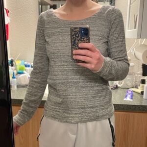 J Crew Gray Long Sleeve sweater Top